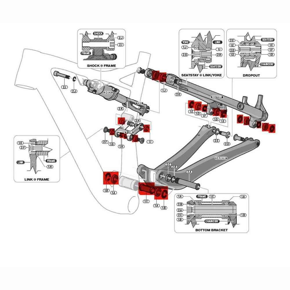 Kugleleje Kit Til Specialized EPIC 2014-2017 / ERA 2015-2017 3 Kugleleje Kit Til Specialized EPIC 2014-2017 / ERA 2015-2017