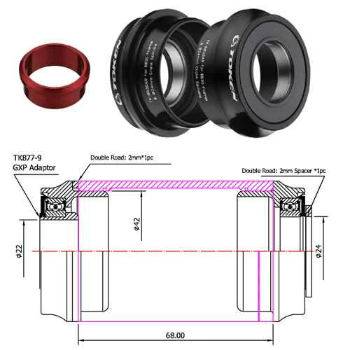 Krankboks TOKEN BB30 Til Hollowtech 24 Mm TK-BB30AR/2 5 Krankboks TOKEN BB30 Til Hollowtech 24 Mm TK-BB30AR/2 - Billede 3