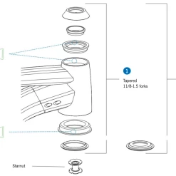 Orbea Headset Semi Integrated 1 1/8" - 1 1/2" - XA940000