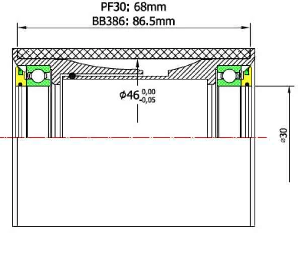 TOKEN Krankboks Pressfit 30 PF30/BB386 - TF4630 3 TOKEN Krankboks Pressfit 30 PF30/BB386 - TF4630