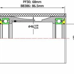 Krankboks TOKEN Pressfit 30 PF30/BB386 (ø46,1) - TF4630C3