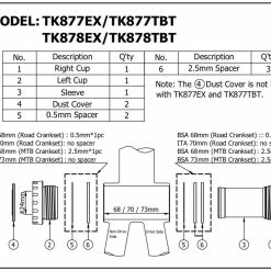 Krankboks TOKEN TK-877EX ITAL Hollowtech - Sort -Dæk Salg tk877ex spev