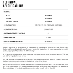 Orbea Squidlock Remote - 3 Pos - Dual Pull - Y0030000 -Dæk Salg y0030000 squidlock 3 pos spec 1